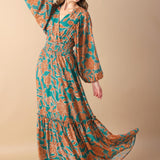 FLEETING FAUNA WOVEN MAXI DRESS
