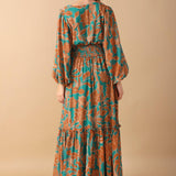 FLEETING FAUNA WOVEN MAXI DRESS