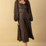 RUSTIC ALLURE WOVEN MIDI DRESS