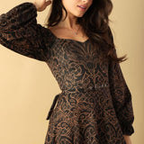 RUSTIC ALLURE WOVEN MIDI DRESS