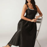 FLUTTERING FIELDS WOVEN MIDI DRESS