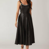 FLUTTERING FIELDS WOVEN MIDI DRESS