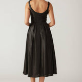 FLUTTERING FIELDS WOVEN MIDI DRESS