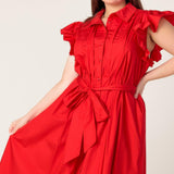 GLIMPSE IN TIME WOVEN MIDI DRESS