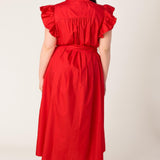 GLIMPSE IN TIME WOVEN MIDI DRESS