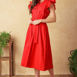 GLIMPSE IN TIME WOVEN MIDI DRESS