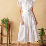 GLIMPSE IN TIME WOVEN MIDI DRESS