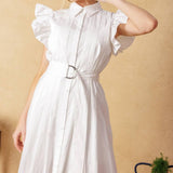 GLIMPSE IN TIME WOVEN MIDI DRESS