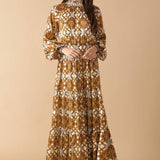 CELESTIAL CASCADE WOVEN MAXI DRESS