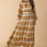 CELESTIAL CASCADE WOVEN MAXI DRESS