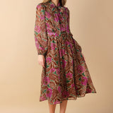DRIFTING THOUGHTS WOVEN MIDI DRESS
