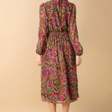 DRIFTING THOUGHTS WOVEN MIDI DRESS