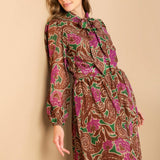 DRIFTING THOUGHTS WOVEN MIDI DRESS