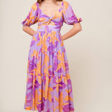 BLOOMING BRUNCH WOVEN MIDI DRESS