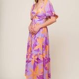BLOOMING BRUNCH WOVEN MIDI DRESS