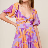 BLOOMING BRUNCH WOVEN MIDI DRESS