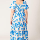 BLOOMING DAY WOVEN MIDI DRESS