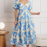 BLOOMING DAY WOVEN MIDI DRESS