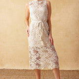 TIMELESS TREASURES LACE WOVEN MIDI DRESS
