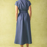 BRIGHT MORNINGS WOVEN MIDI DRESS