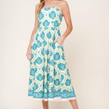 THRIVING POISE WOVEN MIDI DRESS