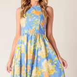 LIKE MAGIC POWDER BLUE WOVEN MIDI DRESS