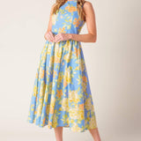 LIKE MAGIC POWDER BLUE WOVEN MIDI DRESS