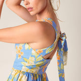LIKE MAGIC POWDER BLUE WOVEN MIDI DRESS