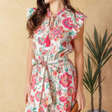 BRIGHT MOMENTS WOVEN MIDI DRESS