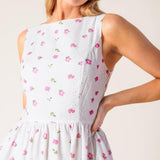 THENA GARDEN PARTY WOVEN EYELET MIDI DRESS