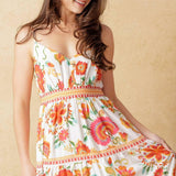 EASY ON ME IVORY RED MIDI DRESS