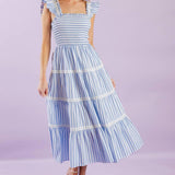 SWING OF THINGS WOVEN MIDI DRESS