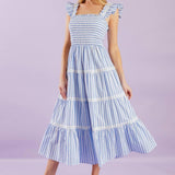 SWING OF THINGS WOVEN MIDI DRESS