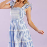 SWING OF THINGS WOVEN MIDI DRESS