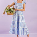 SWING OF THINGS WOVEN MIDI DRESS