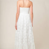 WISHING WELL WHITE WOVEN LACE MAXI DRESS