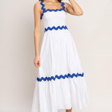SANTORINI WAVES WOVEN MIDI DRESS