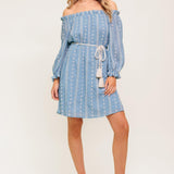 NO MORE CLOUDY SKIES WOVEN MINI DRESS