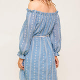 NO MORE CLOUDY SKIES WOVEN MINI DRESS
