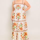LOVELIEST MUSE IVORY WOVEN MIDI DRESS