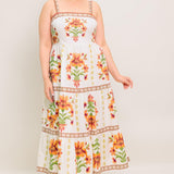 LOVELIEST MUSE IVORY WOVEN MIDI DRESS