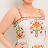 LOVELIEST MUSE IVORY WOVEN MIDI DRESS