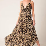 BEACH BUM LEOPARD WOVEN MAXI DRESS