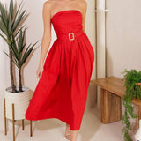 DAYS THAT FADE WOVEN MIDI DRESS