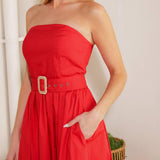 DAYS THAT FADE WOVEN MIDI DRESS