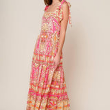 IMPRESSIVE FLIRT BLUE WOVEN MAXI DRESS