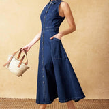 COOL GIRL DENIM MIDI DRESS