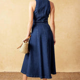 COOL GIRL DENIM MIDI DRESS