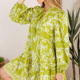 CATCHING FLIGHTS LIME WOVEN MNI DRESS