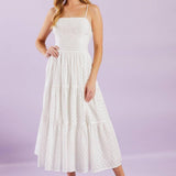 ENCHANTING MOMENTS WOVEN MIDI DRESS